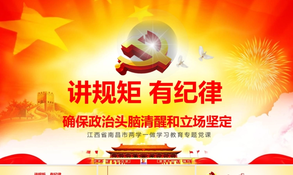 讲规矩有纪律确PPT.pptx