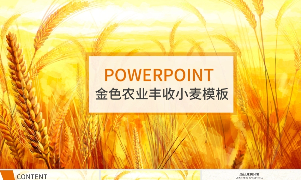 金秋农业水稻新农村小麦农田丰收PPT模板.pptx