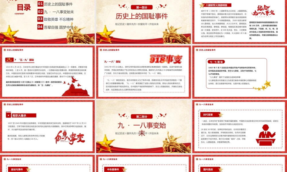 精美大气铭记历史勿忘国耻九一八事变PPT2025吾辈自强圆梦中华勿忘九一八课件下载.pptx