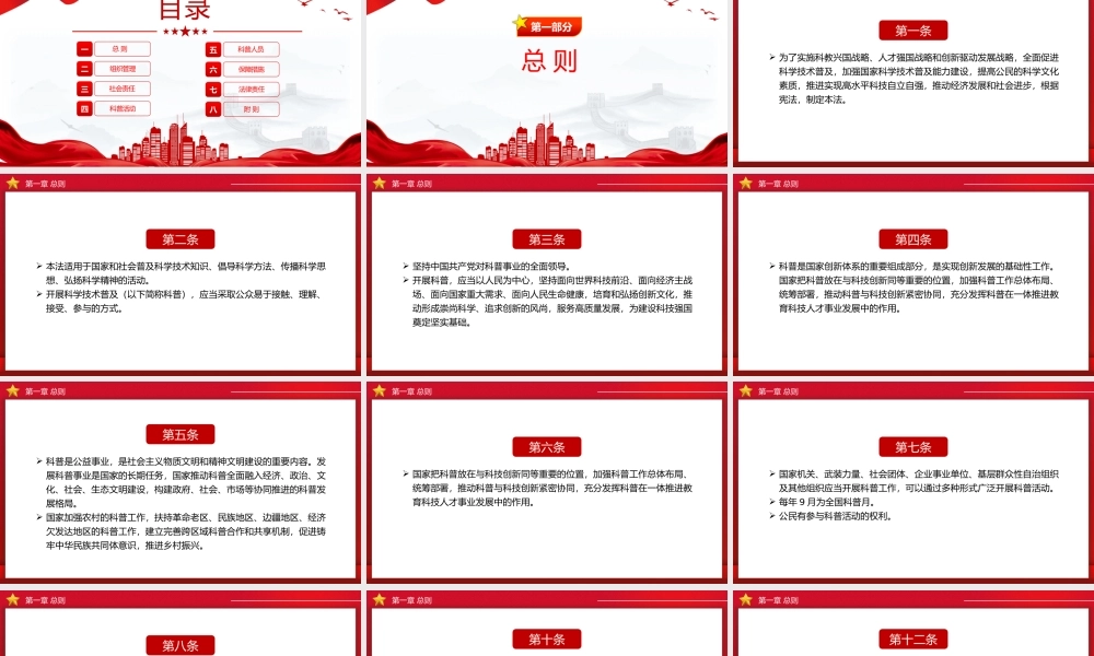精美简洁《中华人民共和国科学技术普及法》PPT课件.pptx