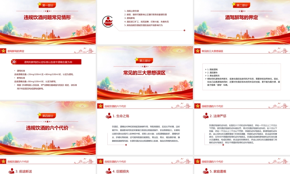 精品“纪”在心间杜绝酒驾醉驾行为PPT作风建设课件.pptx