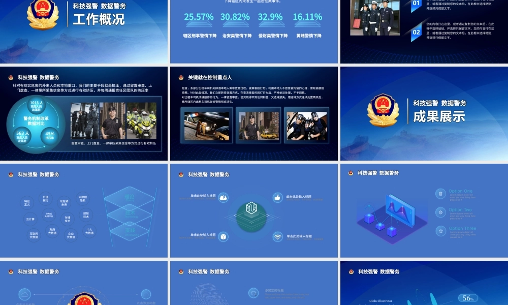警察蓝色工作总结PPT.pptx