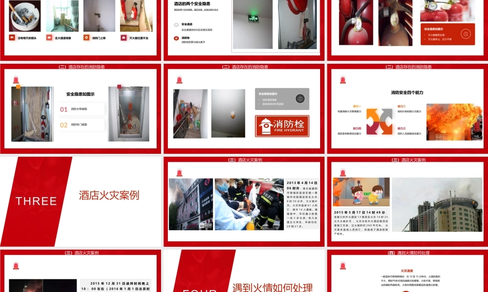 酒店消防培训PPT简洁精美普及消防知识PPT模板下载.pptx