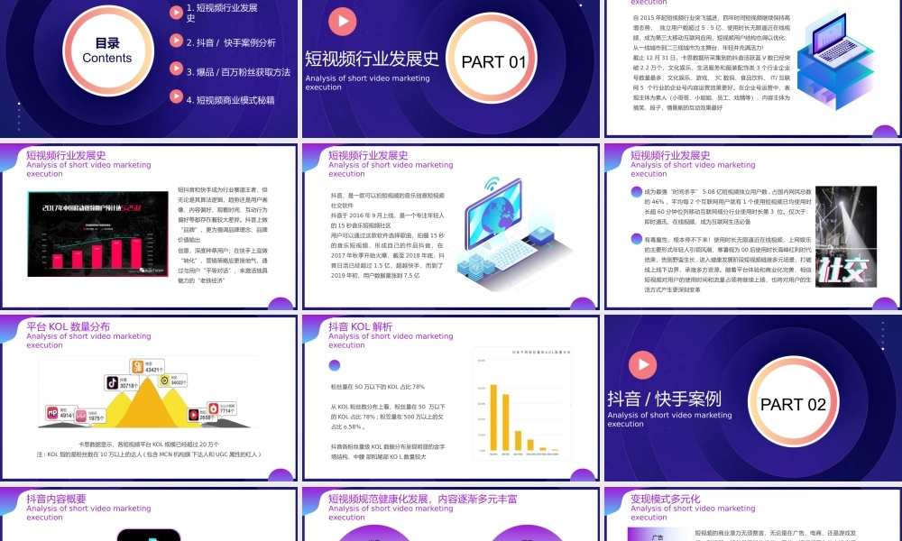 蓝色渐变短视频营销执行解析PPT.pptx