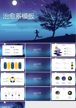 蓝色治愈系工作总结通用模板.pptx