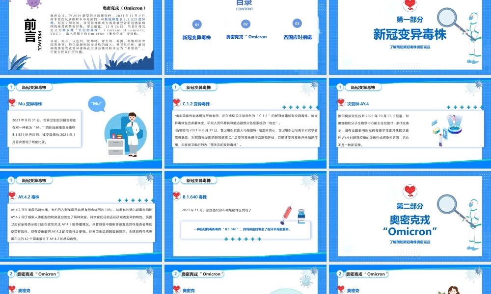 了解新冠毒株奥密克戎PPT简约时尚风解读预防新冠毒株奥密克戎专题课件.pptx