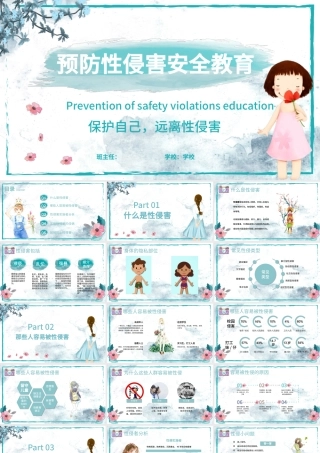 绿色水彩未成年性侵害预防类性侵害预防安全教育PPT模版.pptx