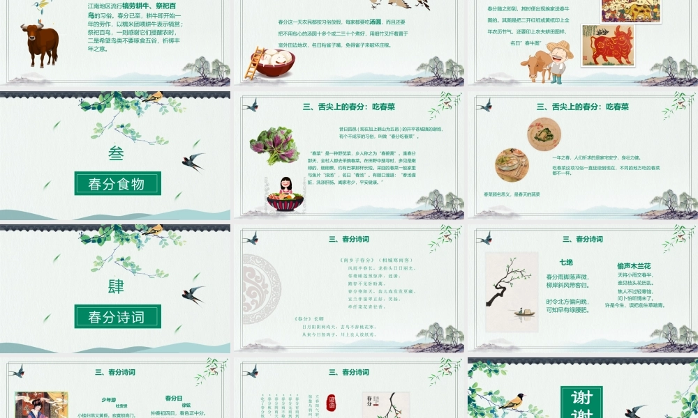 绿色中国风二十四节气之春分.pptx