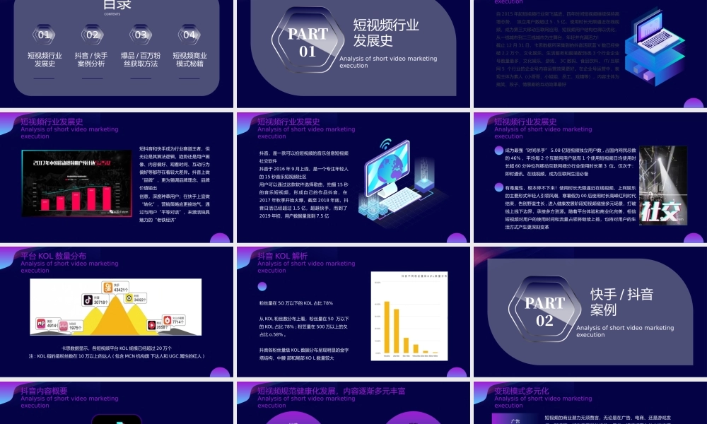毛玻璃效果短视频营销执行解析PPT.pptx
