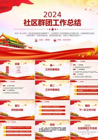年中社区群团工作总结PPT模板课件.pptx