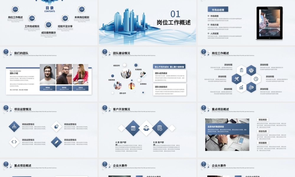 潘通蓝简洁曲线2021个人工作述职总结报告PPT.pptx