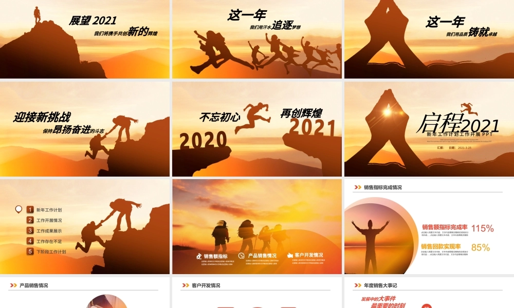 启程2021年终总结工作计划PPT新年计划模板.pptx