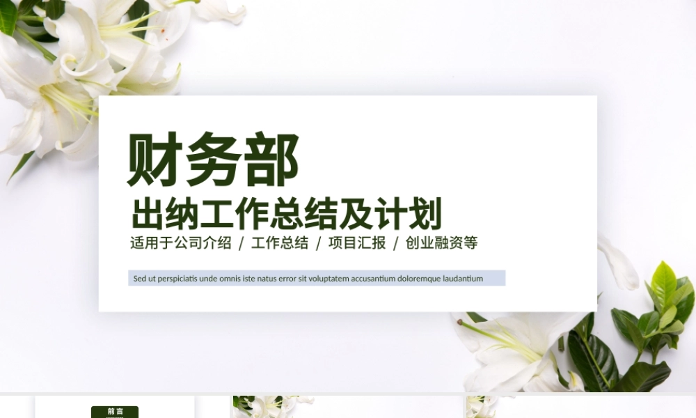 清新财务部出纳工作总结及计划.pptx