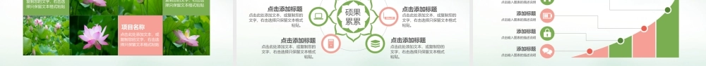清新荷花中国风年中总结PPT模板.pptx