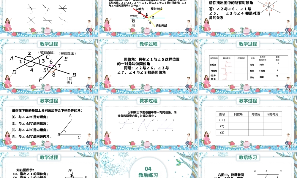 人教版初中七年级数学相交线课件PPT模板.pptx