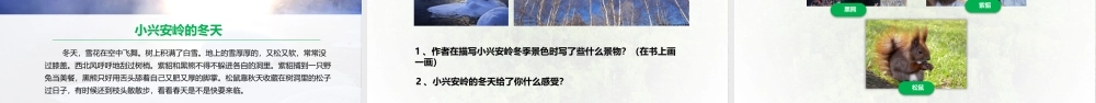 人教版三年级语文美丽的小兴安岭教学课件PPT动态模板.pptx