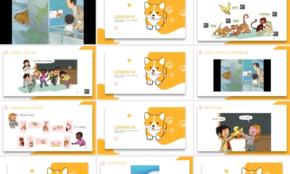 人教版小学一年级英语上册第三课：animals（含配套教案）课件PPT.pptx