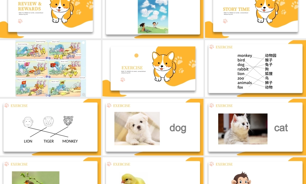 人教版小学一年级英语上册第三课：animals（含配套教案）课件PPT.pptx