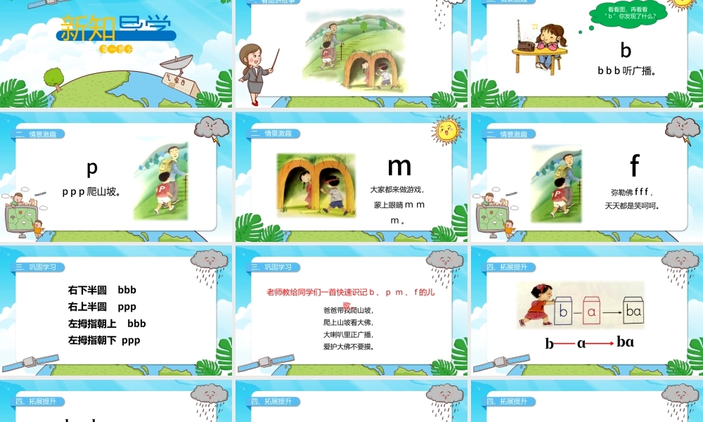 人教版小学一年级语文上册第二章汉语拼音（三）：b、p、m、f（含配套教案）课件PPT.pptx