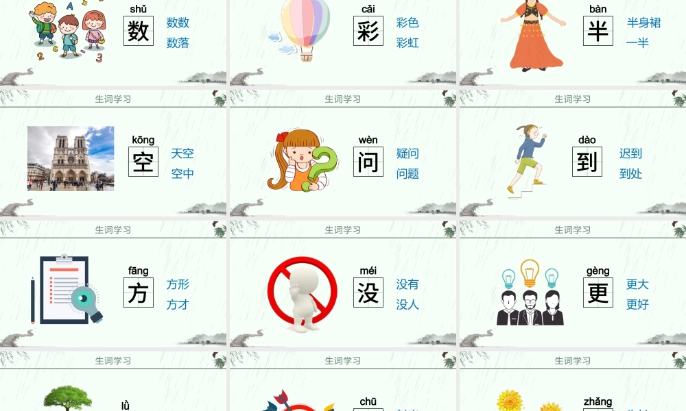 人教版小学一年级语文上册第五章课文：第八课——雨点儿（含配套教案）课件PPT.pptx