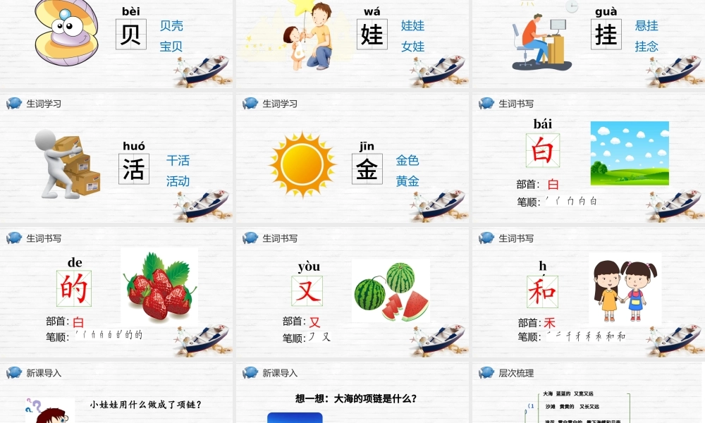 人教版小学一年级语文上册第五章课文：第十一课——项链（含配套教案）课件PPT.pptx