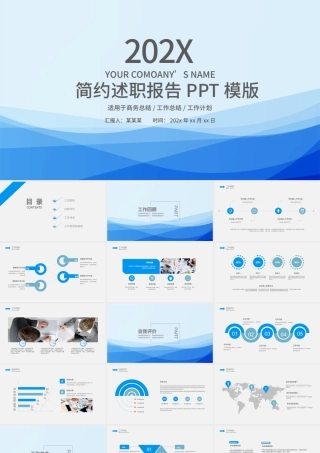 商务年度工作总结转正述职报告PPT模板.pptx