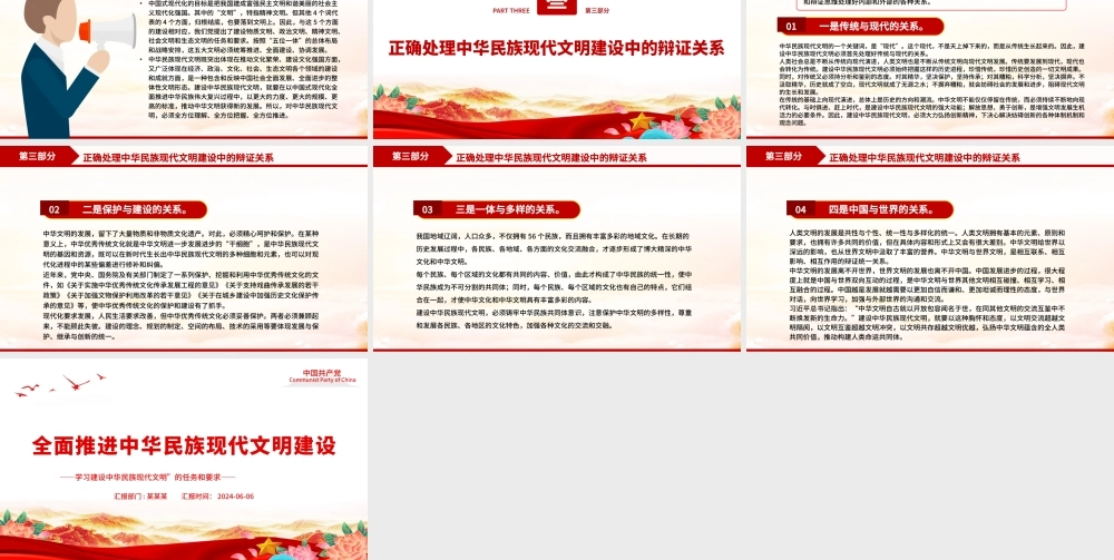 深入推进中华民族现代文明建设PPT简约风学习建设中华民族现代文明的任务和要求课件.pptx