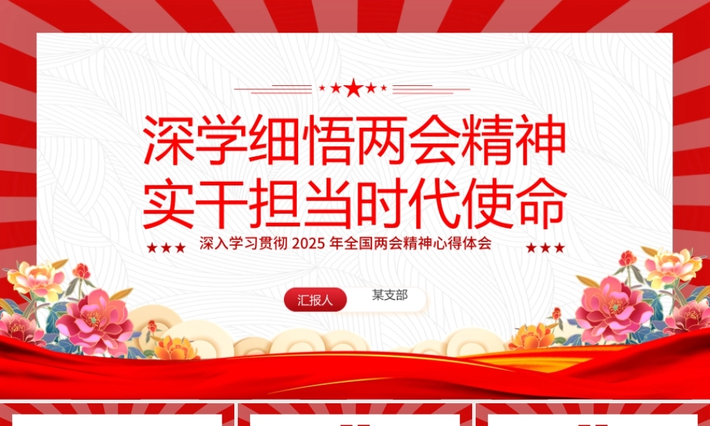 深学细悟两会精神实干担当时代使命PPT2025年全国两会精神学习心得体会.pptx