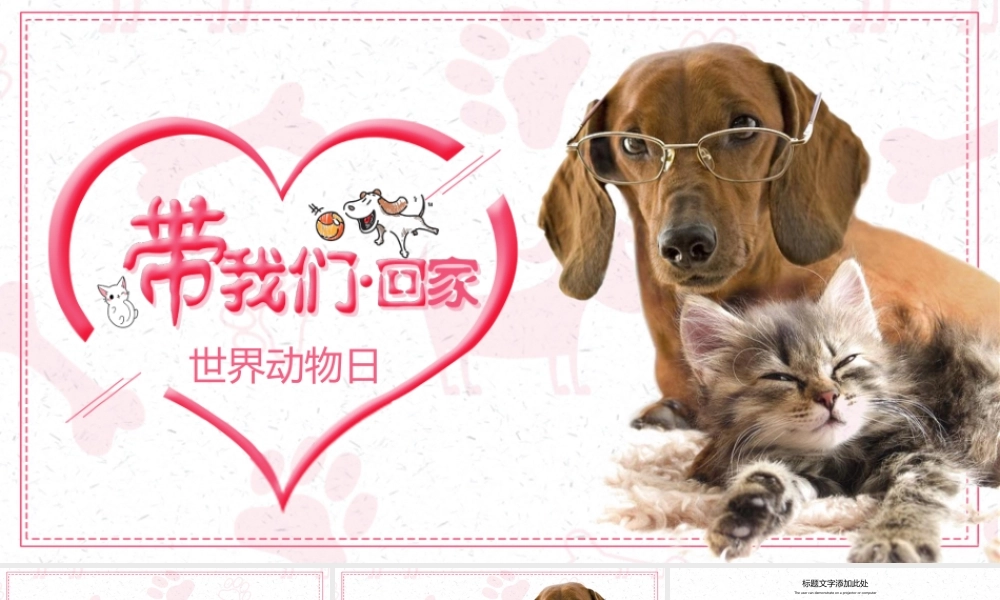 世界动物日宠物店宠物美容宠物医院动态PPT.pptx