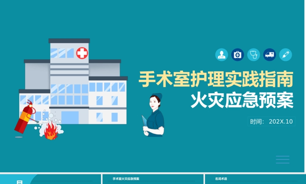 手术室护理实践指南PPT清新简洁火灾应急预案PPT模板下载.pptx