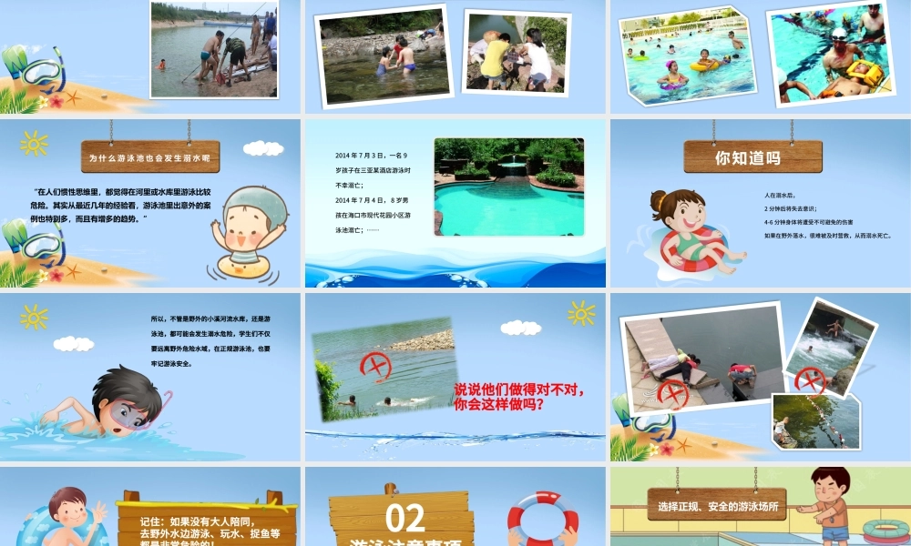 暑期儿童小学生防溺水安全教育PPT模板.pptx