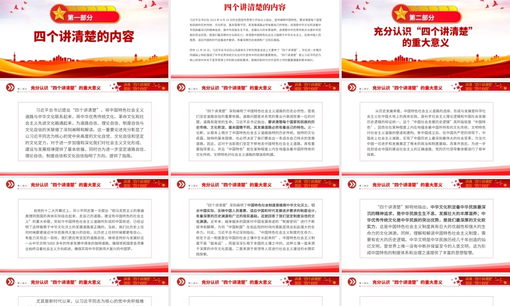 四个讲清楚PPT红色经典聚焦四个讲清楚坚定四个自信思政示范课课件.pptx