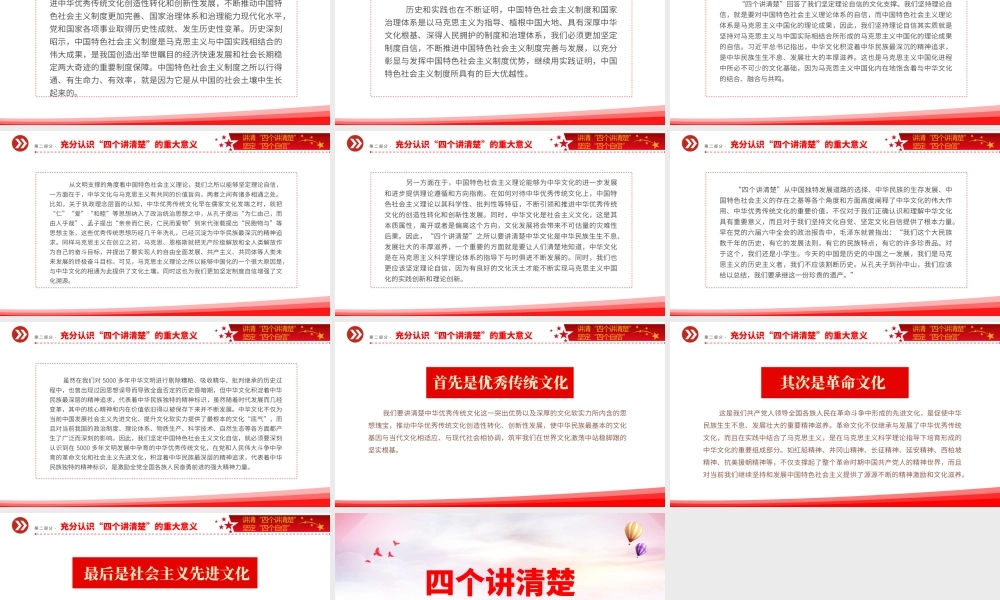 四个讲清楚PPT红色经典聚焦四个讲清楚坚定四个自信思政示范课课件.pptx