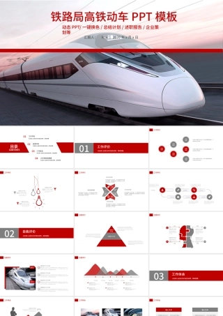 铁路局高铁动车PPT模板.pptx