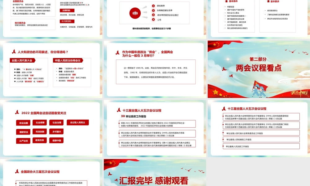 童心看两会PPT红色卡通2022两会精神进校园中小学生两会知识帖主题班会课件.pptx