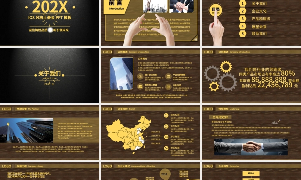 土豪金IOS风格公司简介企业宣传PPT.pptx