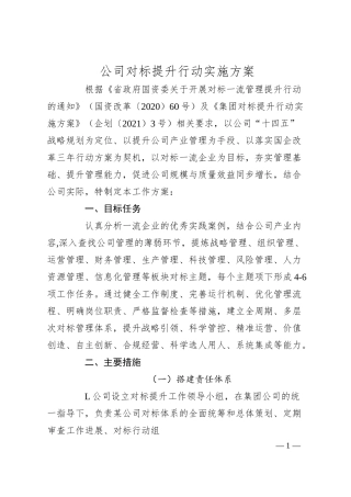 公司对标提升行动实施方案.docx
