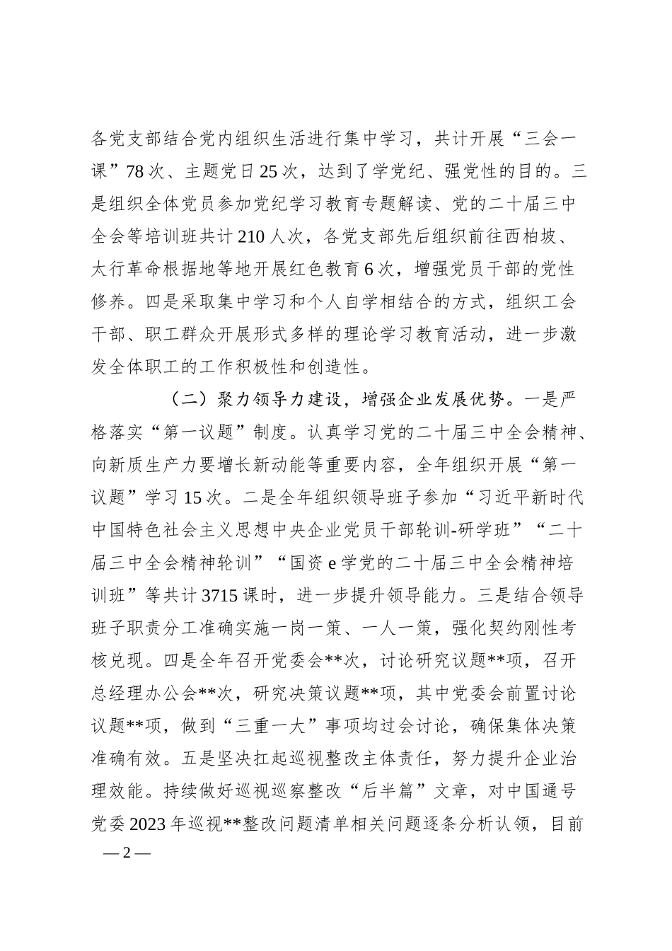 公司关于2024年工作总结及2025年工作计划.docx_第2页
