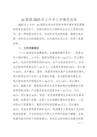 xx集团2025年上半年工作情况总结.docx