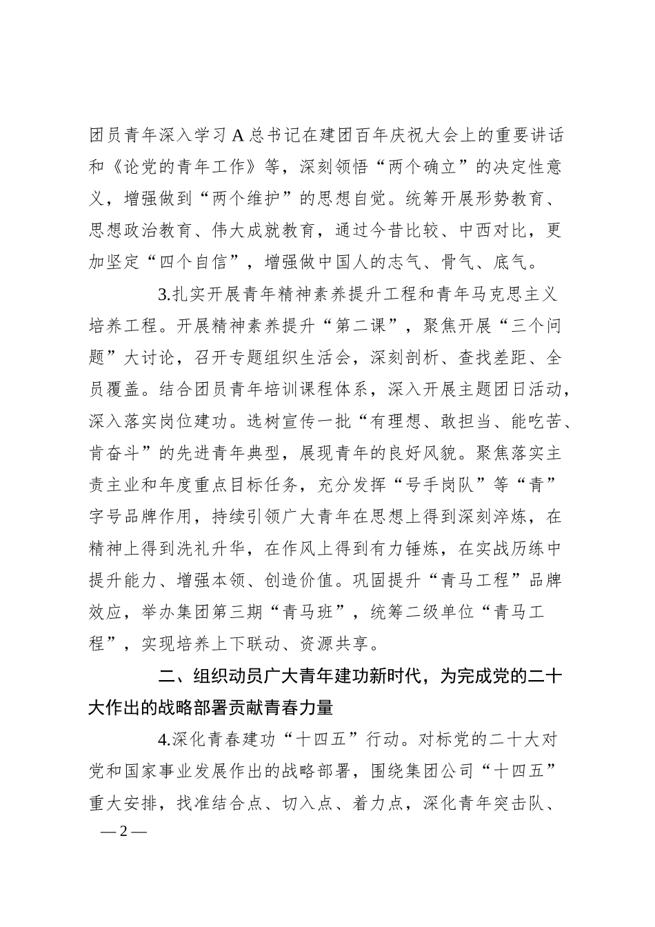 XX集团公司20XX年团委工作要点.docx_第2页