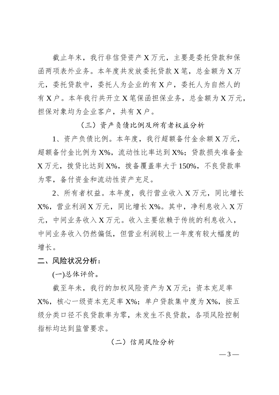 XX银行年度经营风险分析报告.docx_第3页