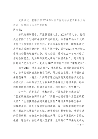 党委书记、董事长在2024年对标工作总结会暨表彰会上的讲话：驭对标长风启中能新程.docx