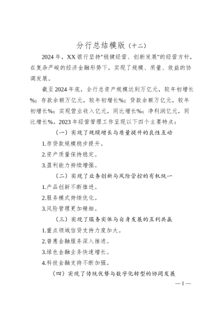 分行总结模版（十二）.docx