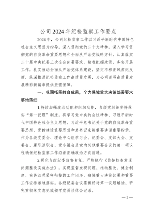 公司2024年纪检监察工作要点.docx