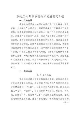 供电公司助推乡村振兴发展情况汇报.docx