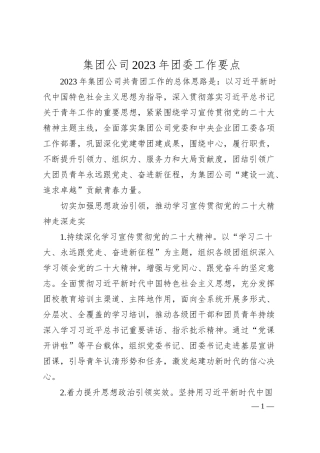 国企20XX年团委工作要点.docx