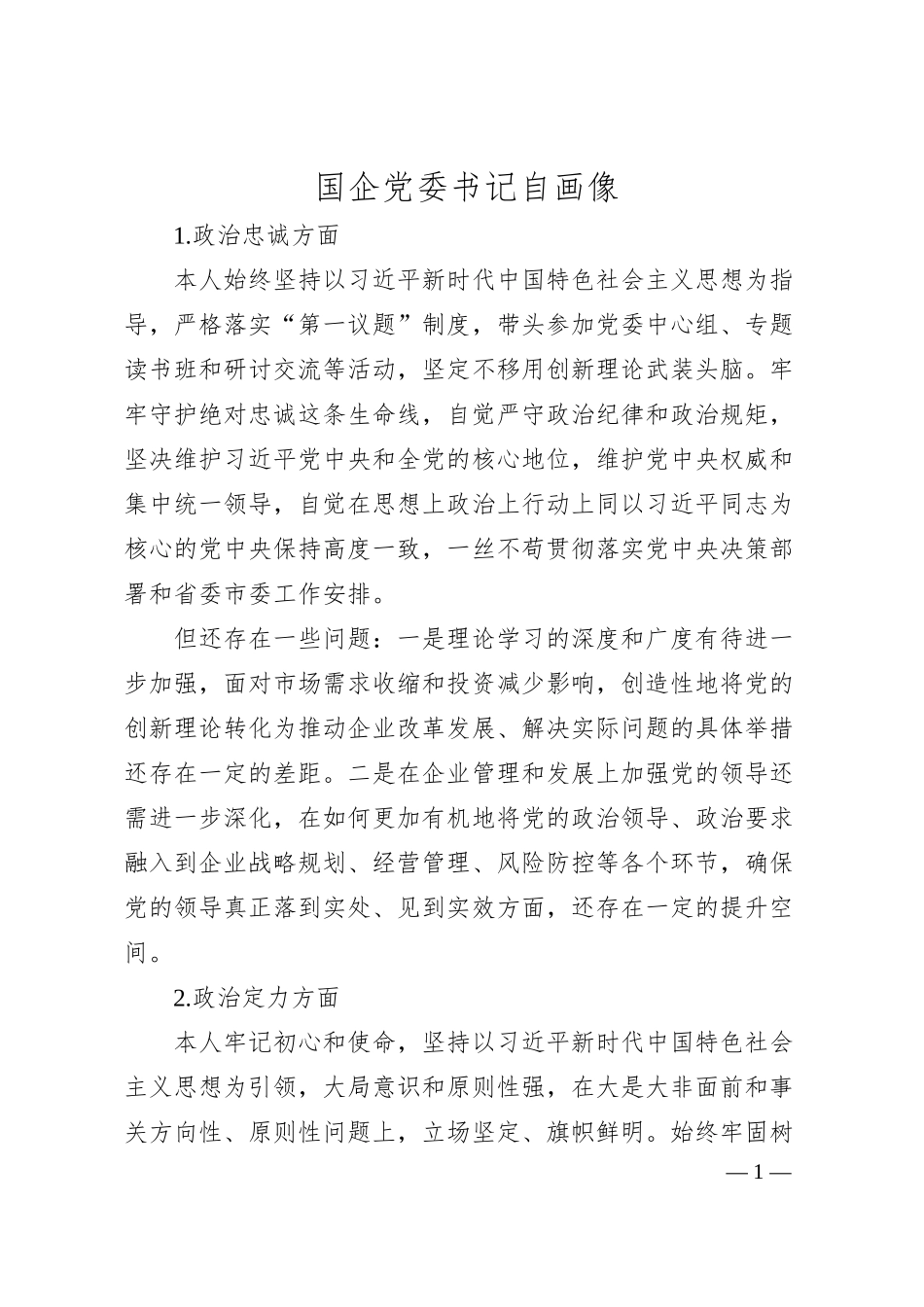国企党委书记自画像.docx_第1页