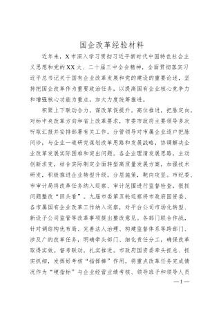国企改革经验材料.docx