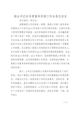 国企书记在年度督导考核工作会表态发言（公司）.docx