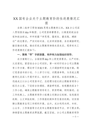 国企业主题教育阶段性进展情况汇报.docx